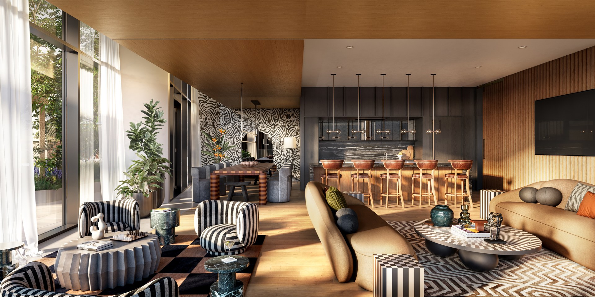 rooftop indoor outdoor amenity lounge