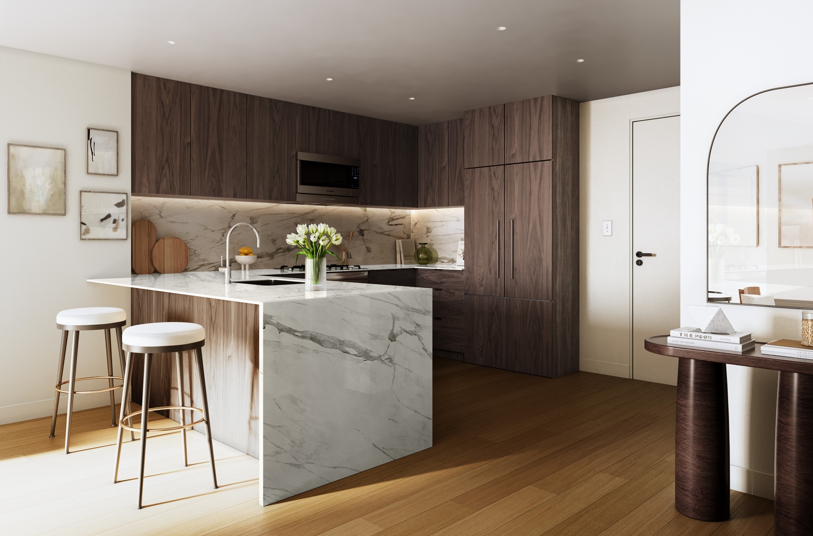 Kitchen, living