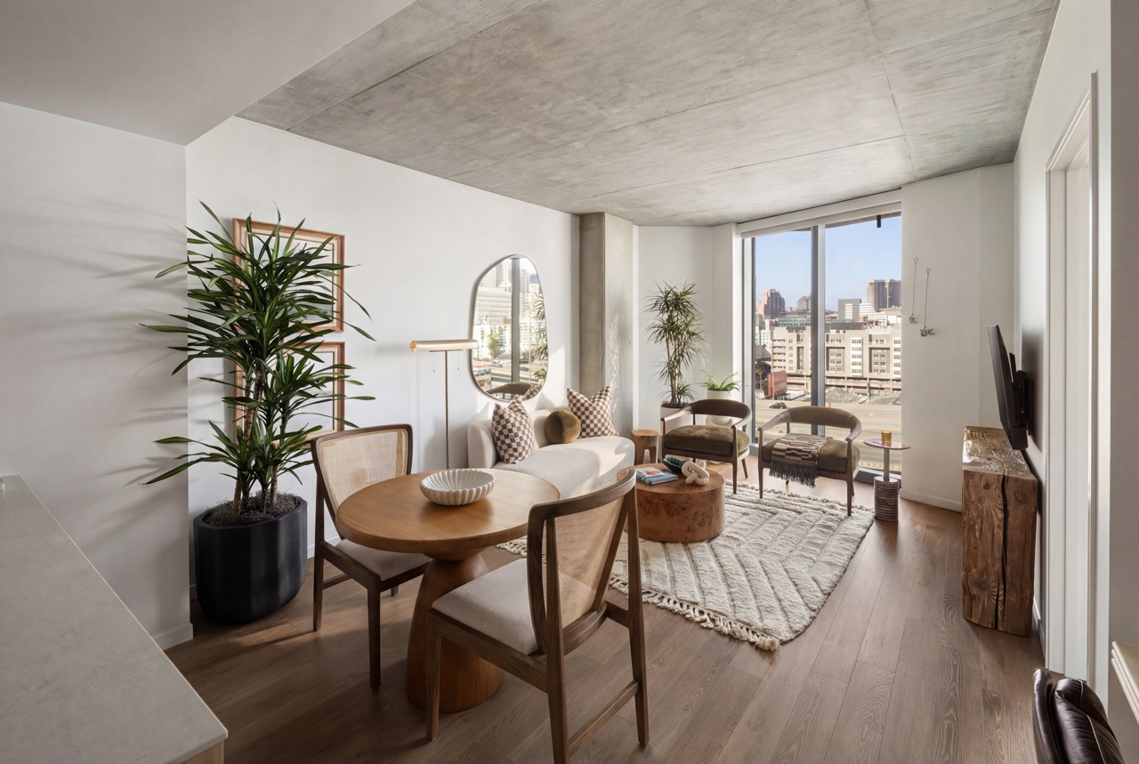 living room shot of city view